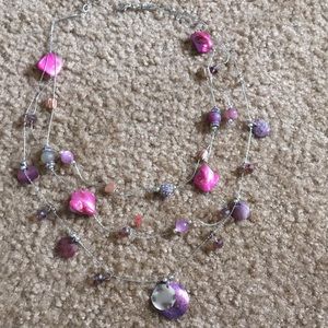 Multi-Strand Pink Necklace